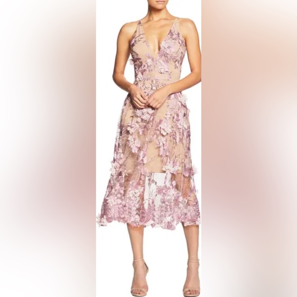 Dress the Population Dresses & Skirts - Dress the Population Audrey Embroidered Fit & Flare Dress